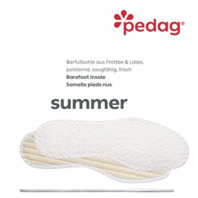 pedag Summer Barfuß-Sohle, Latex + Frottee, Einlegsohlen 41