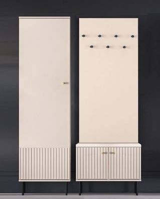 Garderoben-Set SOPHIE SET M Schrank Schuschrank Sitzmöglichkeit Paneel