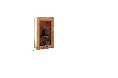 Wandschrank Lubic aus Kernbuche massiv 67x32x12ß cm mit 1 Tür und Glas