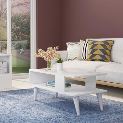 Moderne Couchtisch 45x90x40 cm Weiß Beistelltisch Couchtisch NEU