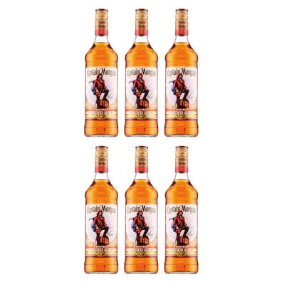 Captain Morgan Spiced Gold Rum 35% Vol 0,7l 6x Rum Alkohol set, 6 Flaschen Rum set