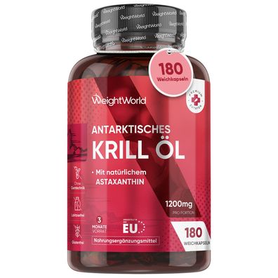 Antarktische Krillöl Weichkapseln - 1200mg pro Portion - Liefert Omega 3, DHA, EPA
