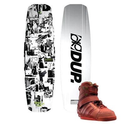 DUP Wakeboard White Xx Pro 149 + DUP Wakeboard Bindung Figment Heritage red