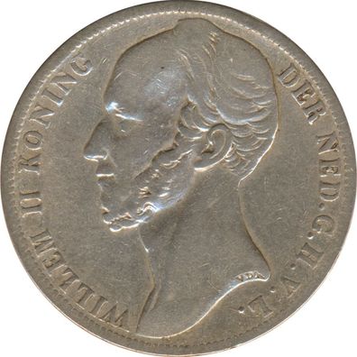 Niederlande 1 Gulden 1848 Willem II Silber*