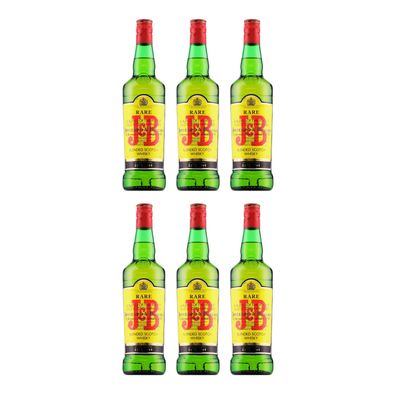 J & B Rare Blended Scotch Whisky 40 % vol. 0,7l 6x Alkohol Set, 6 Flaschen Whiskey
