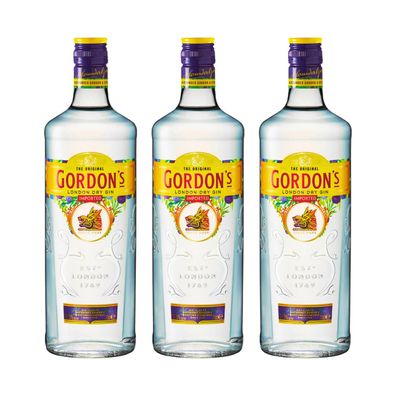 Gordons Dry Gin 37,5%vol 0,7l 3x Alkohol Set, 3 Flaschen Gin, Gin Tonic