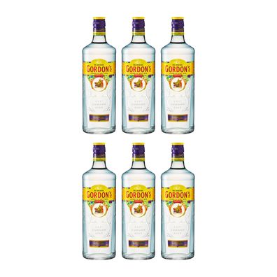 Gordons Dry Gin 37,5%vol 0,7l 6x Alkohol Set, 6 Flaschen Gin, Gin Tonic