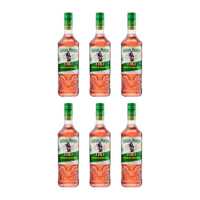 Captain Morgan Tiki Tropical Rum 25% Vol. 0,7l 6x Rum Alkohol set, 6 Flaschen Rum set