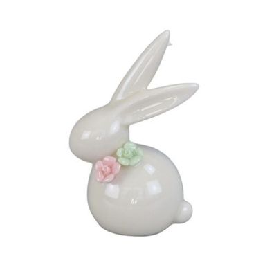 Porzellanhase mit Blume 8,5 cm