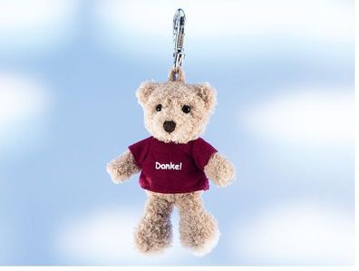 Schlüsselanhänger Plüsch Bär mit Shirt " Danke "