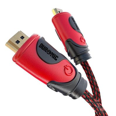 Duronic HDC03 HDMI-Kabel 2m 24k Goldkontakte High-Speed 4K UHD HDR PS5 VR