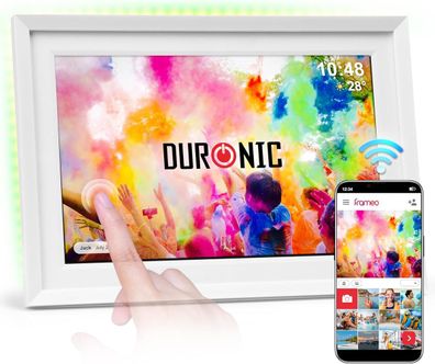 Duronic PF2A WE Digitaler Bilderrahmen 32GB WiFi 10 Zoll Display IPS Auflösung