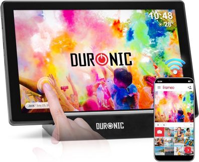Duronic PF1D BK Digitaler Bilderrahmen 32GB WiFi 10 Zoll Display Dockingstation