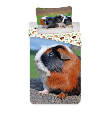 Meerschweinchen Bettwäsche - 140x200 cm weiche Baumwolle Kissen und Decke