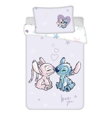 Stitch Kinder-Bettwäsche 100 x 135 cm - weiche Baumwolle Lilo & Stitch