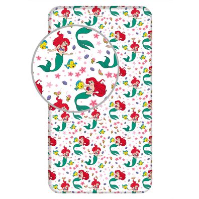 Arielle Disney Spannbettlaken - 90x200 cm Bettbezug Einzelbett Matratzenbezug