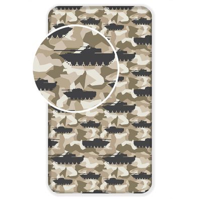 Panzer Militär Spannbettlaken - 90x200 cm Bettbezug Einzelbett Matratzenbezug