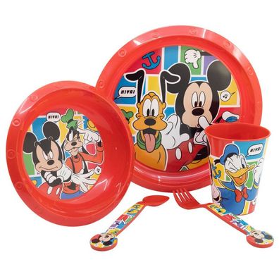 Micky Maus Plastik Geschirr Set 5-Teile Kunststoffset fér Kinder