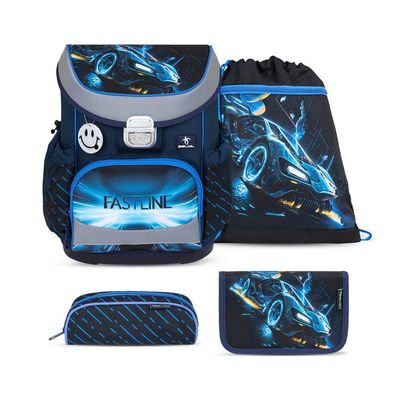 Belmil Mini-Fit ergonomisches Schulranzen-Set 4-teilig "Fastline" mit Brustgurt