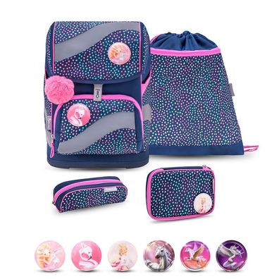 Belmil Smarty ergonomisches Schulranzen Set 5-teilig "Amazing Polka Dot 2" mit