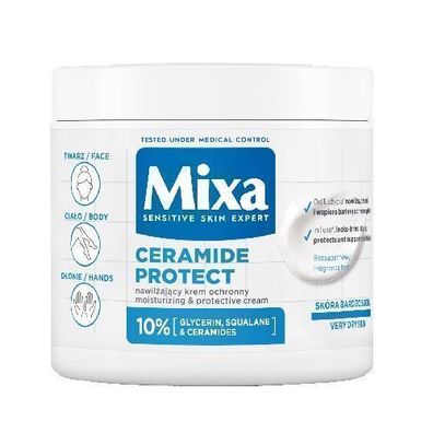 Mixa Ceramide Protect Feuchtigkeitsspendende Schutzcreme für Gesicht, Hände und