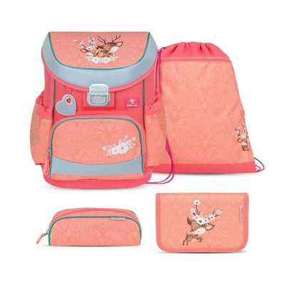 Belmil Mini-Fit ergonomisches Schulranzen-Set 4-teilig "Cute Doe" mit Brustgurt