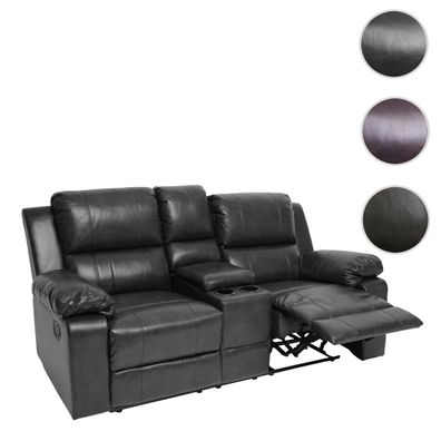 2er Kinosessel HWC-H29, Relaxsessel Fernsehsessel, Fach Soft Touch Kunstleder