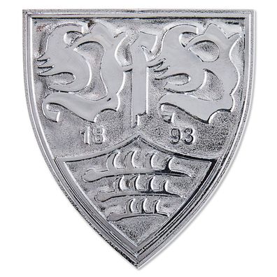 VfB Stuttgart Autowappen chrom – offizieller 3D Fan-Aufkleber ca. 7,8 x 7 cm