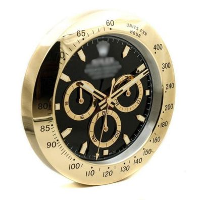Wanduhr Rolex Daytona Schwarz Gold Chronograph Oyster Perpetual 34cm Moderne Luxusuhr