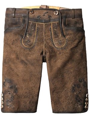 Lederhose Piper kurz Damen stein geäscht - Größe: 36