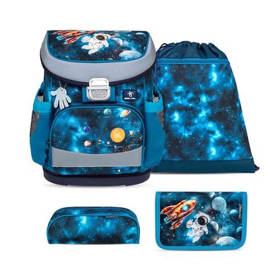 Belmil Mini-Fit ergonomisches Schulranzen-Set 4-teilig "Infinity Space" mit Brust