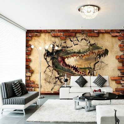 3D Vlies Fototapete Wandtapete Wandbilder 3d Krokodil 1094