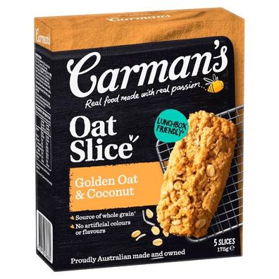 Carman's Oat Slice Golden Oat & Coconut 175 g