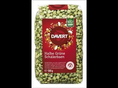 Davert 6x Halbe Grüne Schälerbsen 500g 500g