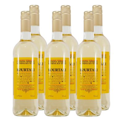 Kourtaki Retsina -trocken- Griechischer Weißwein (6x0,75L)