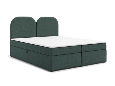 AX LIVING Migwell Boxspringbett 200x200 Grün mit Bettkasten&hohem Kopfteil
