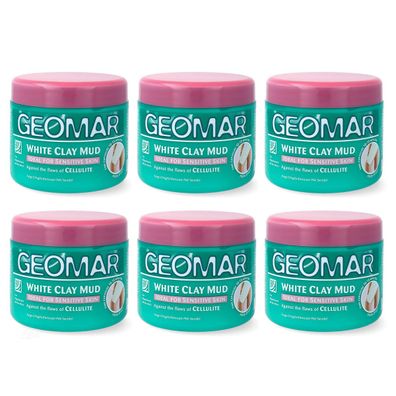 GEOMAR Fango Weißer Lehm Argilla Bianca gegen Cellulite 6 x 500 ml