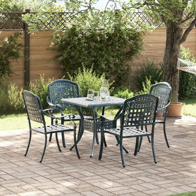 vidaXL 5-teiliges Gartenset in Grün aus Gusseisen