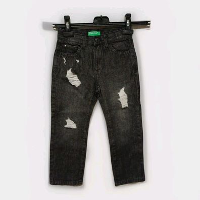 Benetton Jeans Gr. 110 Junge verstellbarer Bund Hose destroyed look - B6