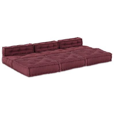 vidaXL Modulare Poufs 4er Set in Burgunderrot