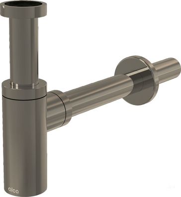 AlcaDrain Design Siphon 1 1/4" rund, Ganzmetall Nickel matt gebürstet