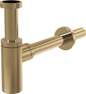 AlcaDrain Design Siphon 1 1/4" rund, Ganzmetall Gold glanz