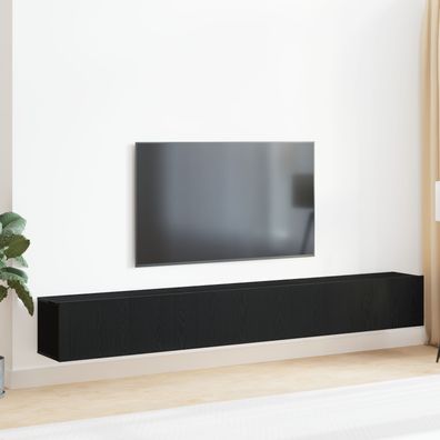 vidaXL 3-teilige TV-Cabinet-Set Schwarz aus Holzwerkstoff
