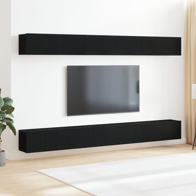 vidaXL 6-teiliges TV-Schrank-Set Schwarzes Eichenholz