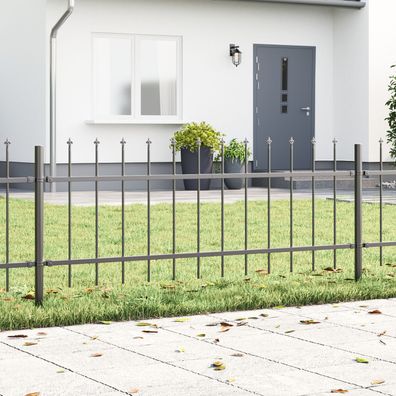 vidaXL Gartenzaun mit Lanzenspitze Grau 6,8x0,6 m aus Stahl