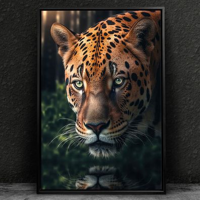 Leopard, Tier Kunst Wandbild Leinwand, Acrylglas oder Poster Bild Dekoration Nr7