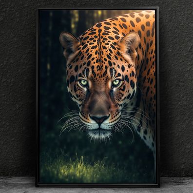 Leopard, Tier Kunst Wandbild Leinwand, Acrylglas oder Poster Bild Dekoration Nr10