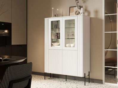 Vitrine Howlit 110 Schrank Modern Metallfüße Kollektion Wohnzimmer