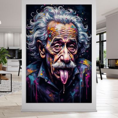 Albert Einstein Kunst Bild in Farben, Wandbild Leinwand, Acrylglas oder Poster Nr6