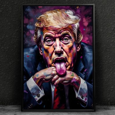 Bunte Präsident Donald Trump Wandbild Acrylglas, Leinwand, Poster Kunst Art Deko Nr24